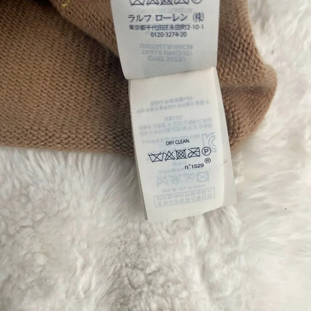 Polo Ralph Lauren Rolled Hem Wool Cashmere Beanie Hat Womens Knit Headwear